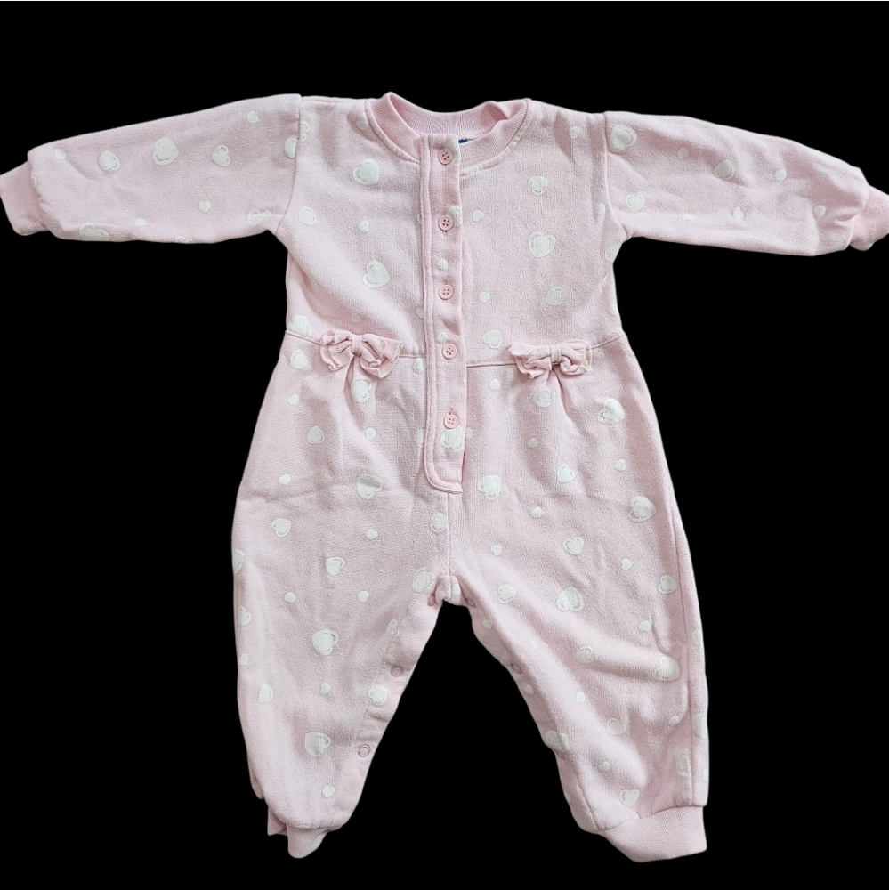Vintage Ruffle Coquette Baby Girl 18M Bubble Romper Jumpsuit Cottagecore‎ Hearts